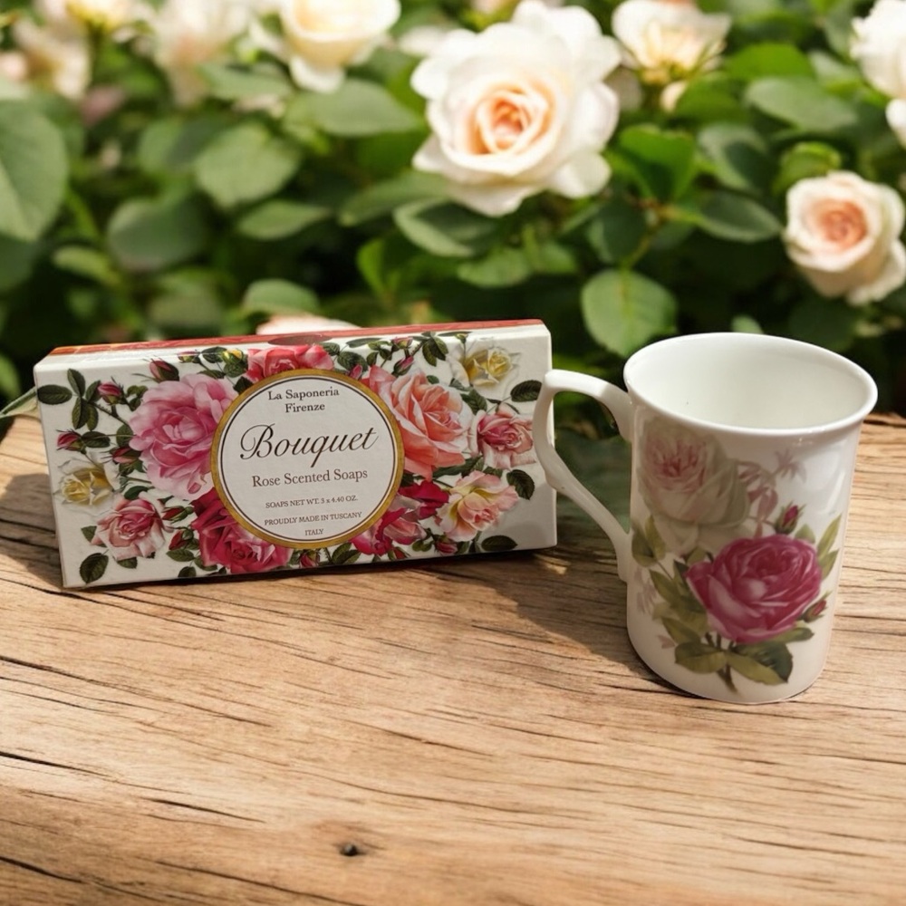 La Saponeria Firenze Rose Scented Soaps & Gracie Bone China Mug